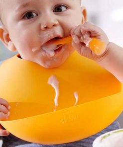 پیشبند کاسه ای کودک نوزاد سیلیکونی پلاستیکی نرم